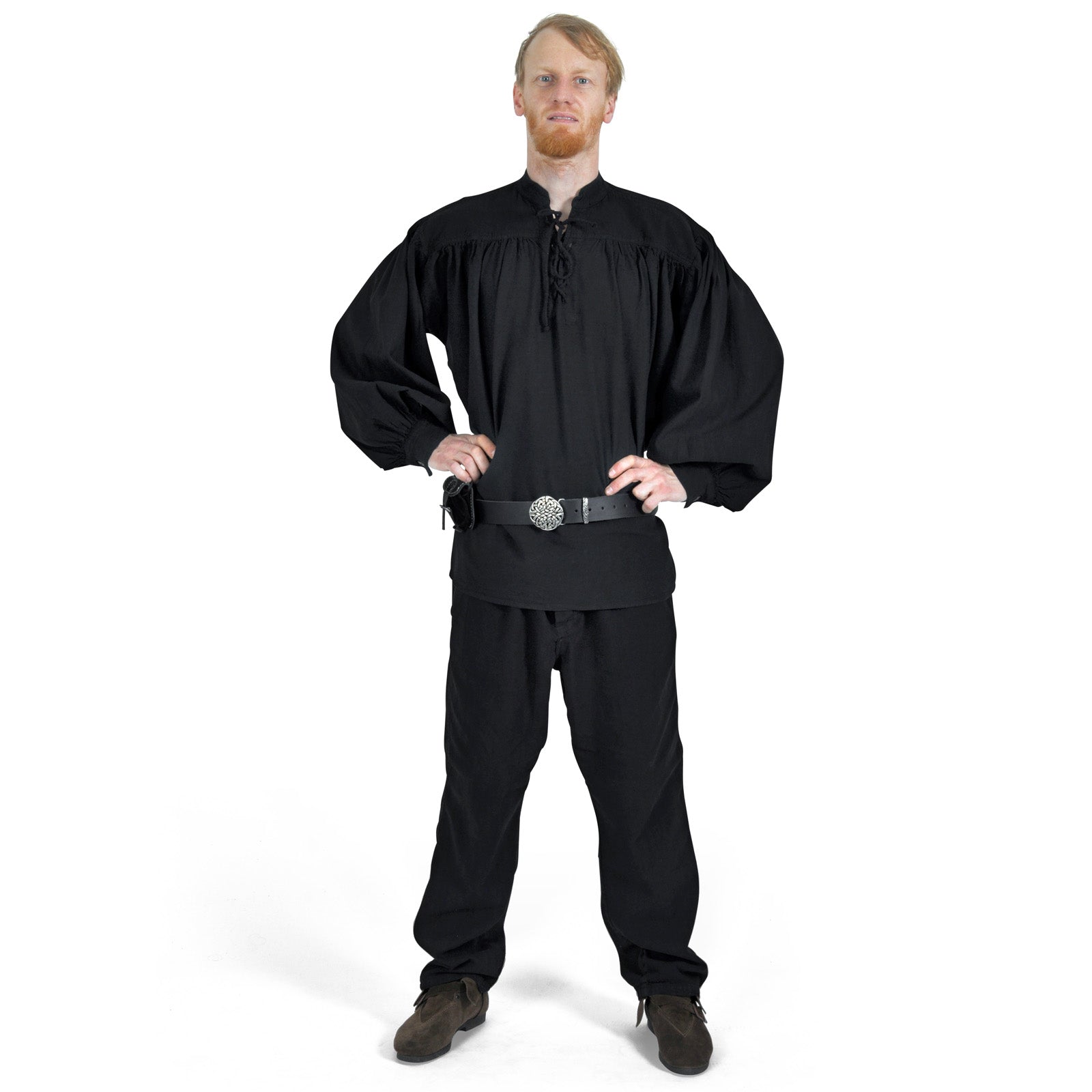 Product image Medieval Stand-Up Collar Lace-Up Shirt Friedrich black