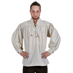 Product image Medieval Stand-Up Collar Lace-Up Shirt Friedrich natural