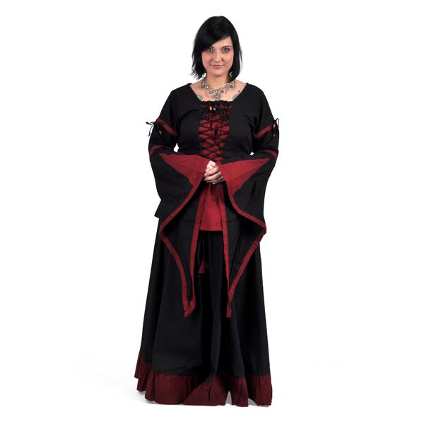 Product image Medieval Blouse in Linen Look Black-Red