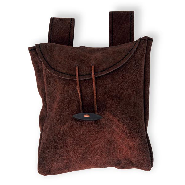 Product image Large leather bag with wooden closure brown