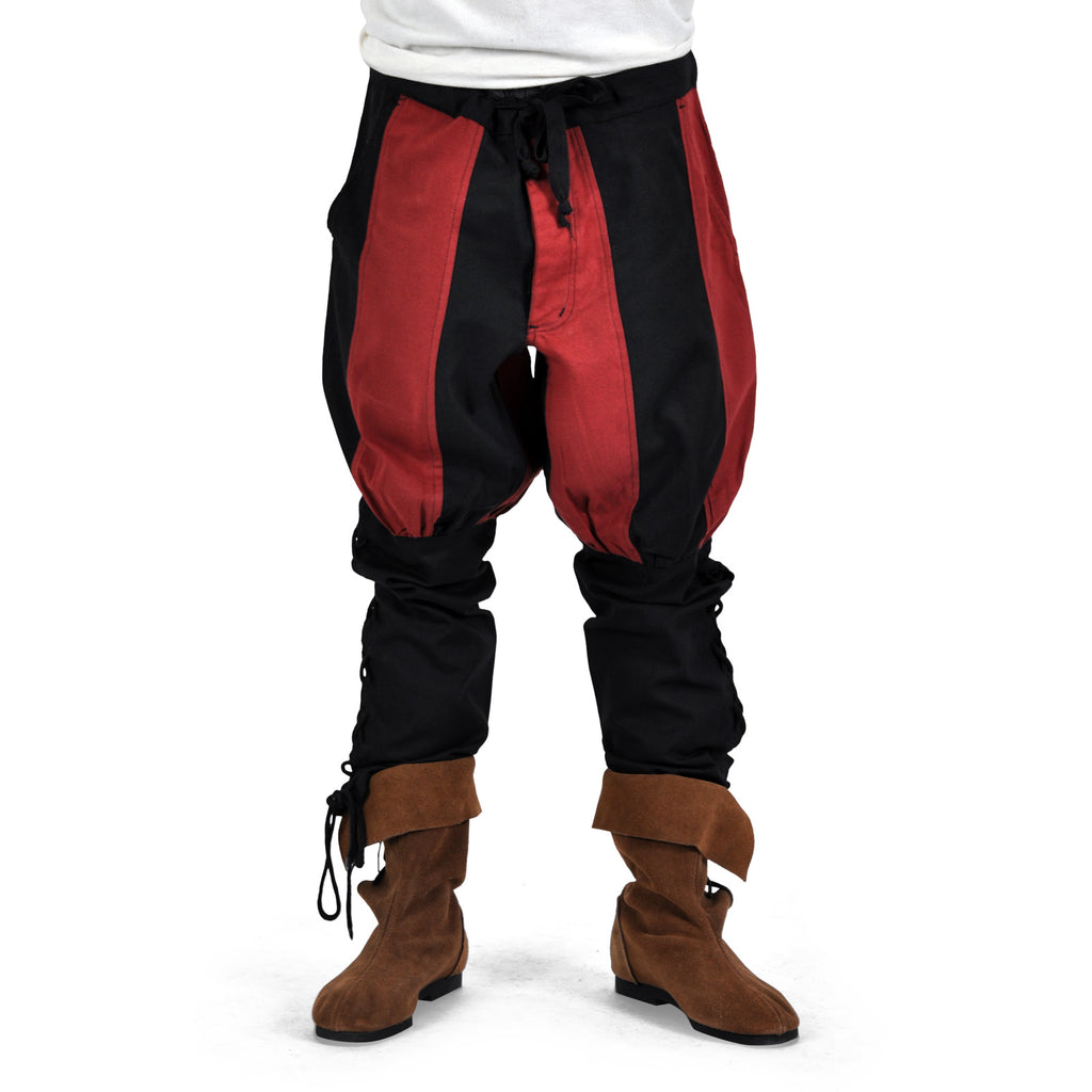 Product image Trousers Bertram Men with lower leg lacing black-red