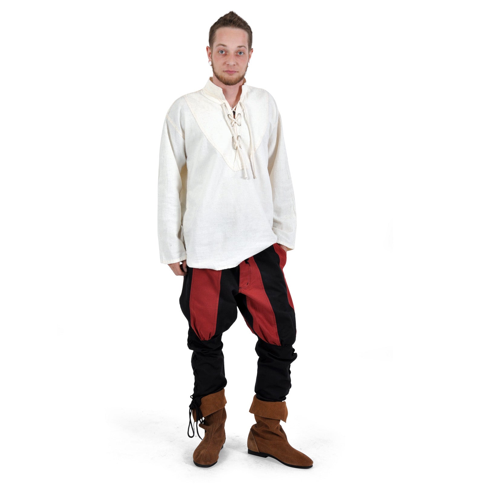 Product image Trousers Bertram Men with lower leg lacing black-red