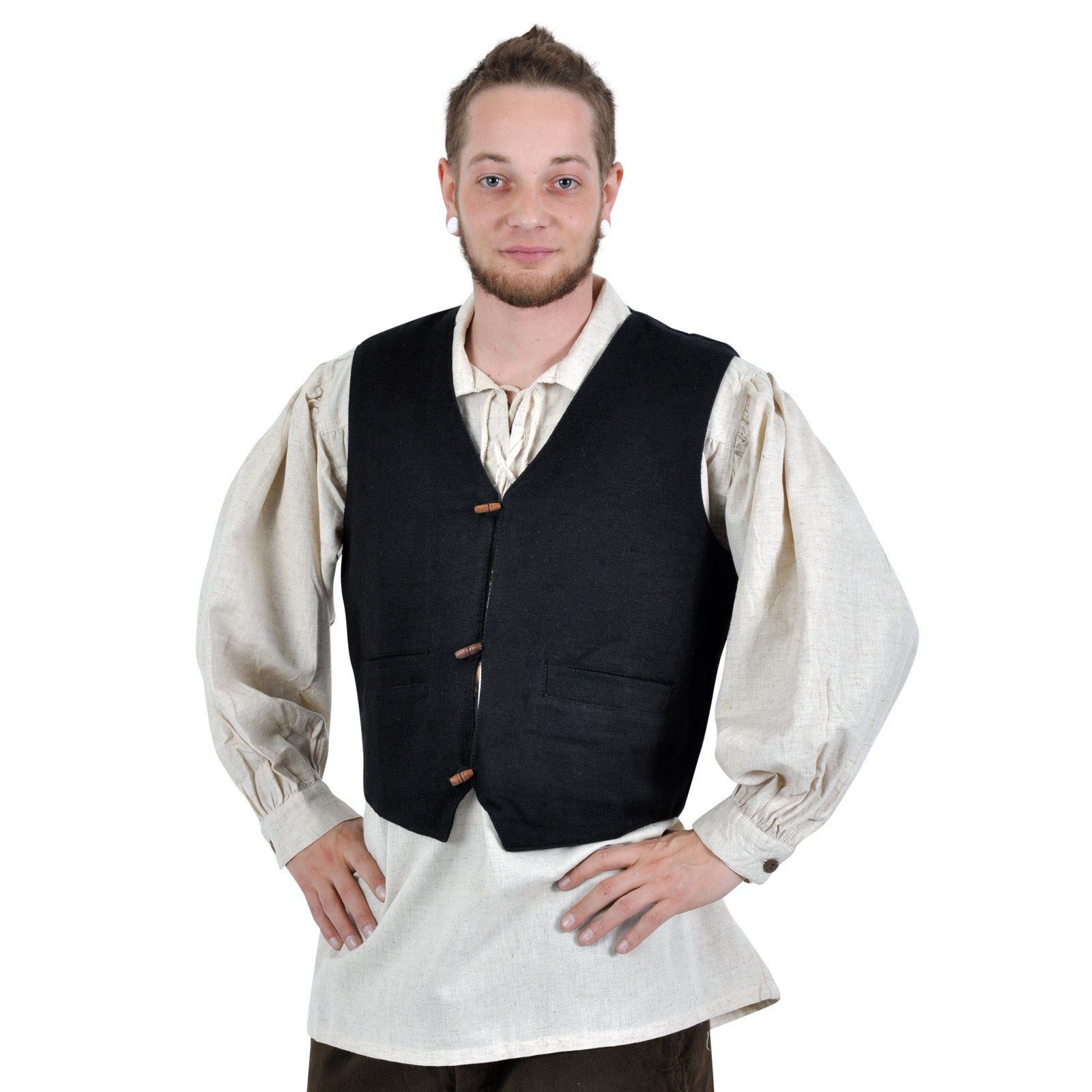 Product image Medieval Vest Heinrich with Pockets Black