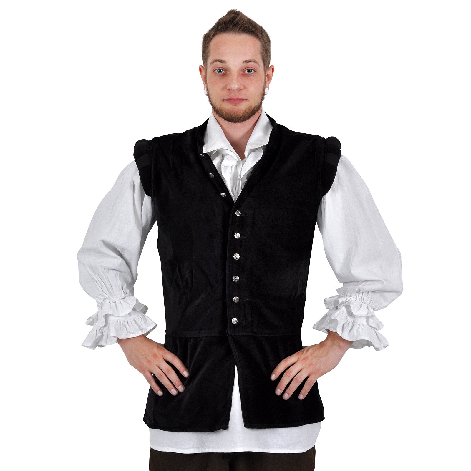 Product image Velvet Doublet with Stand-Up Collar Black