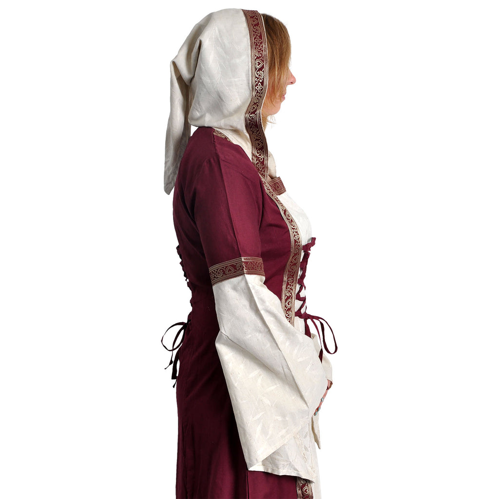 Product image Medieval Dress Brigitta natural-bordeaux