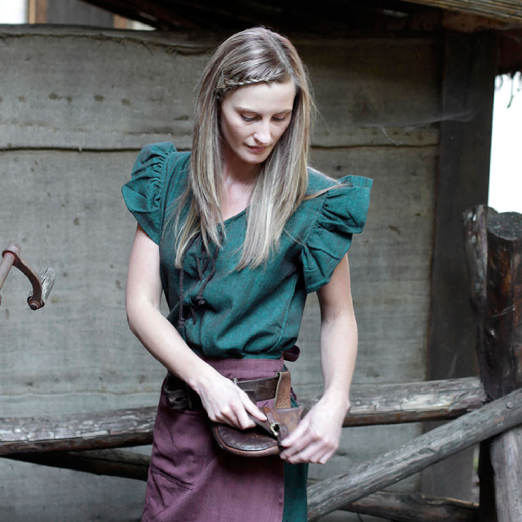 Product image Medieval Dress Agga Short Sleeve with Apron Green