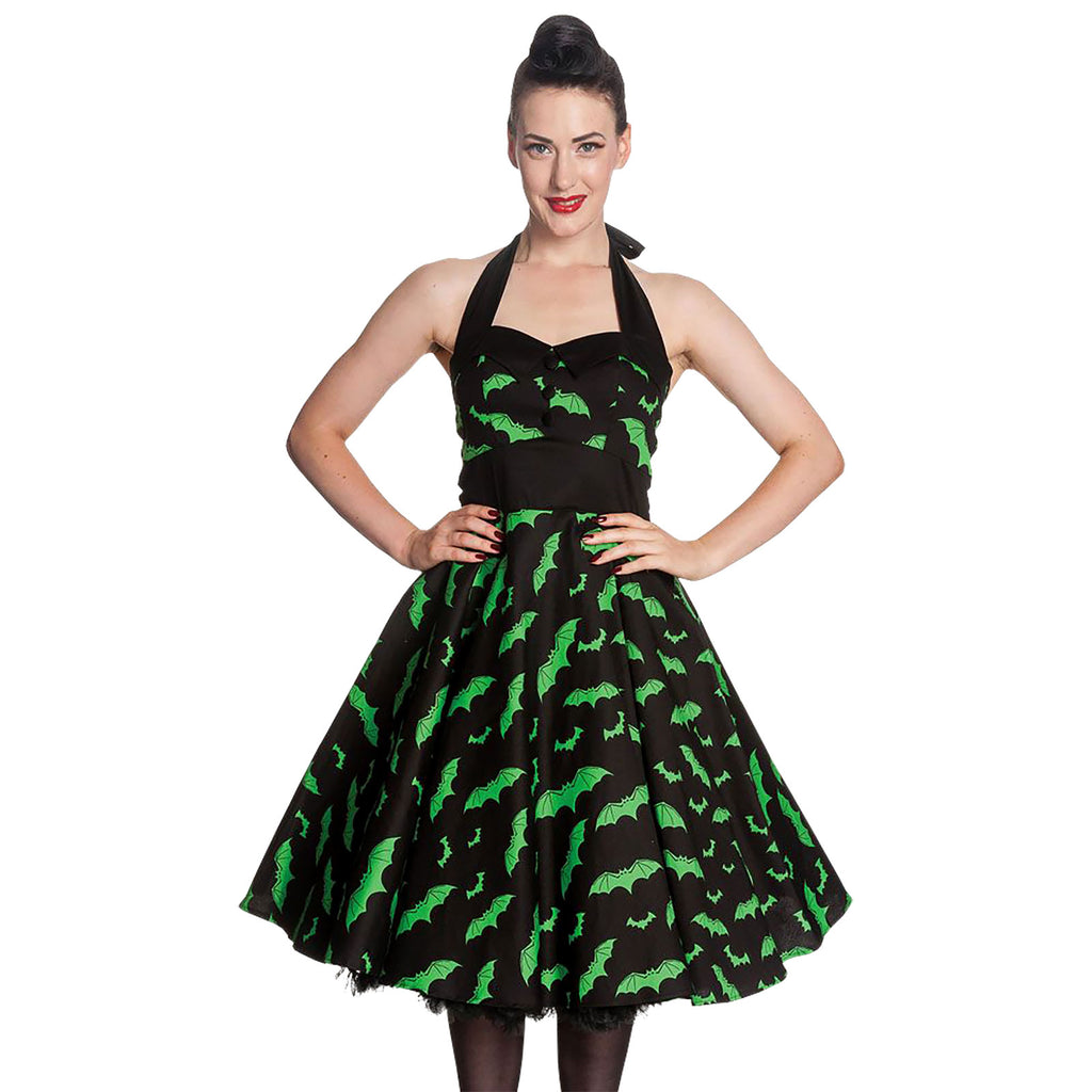 Product image Rockabilly Dress Bat black-green