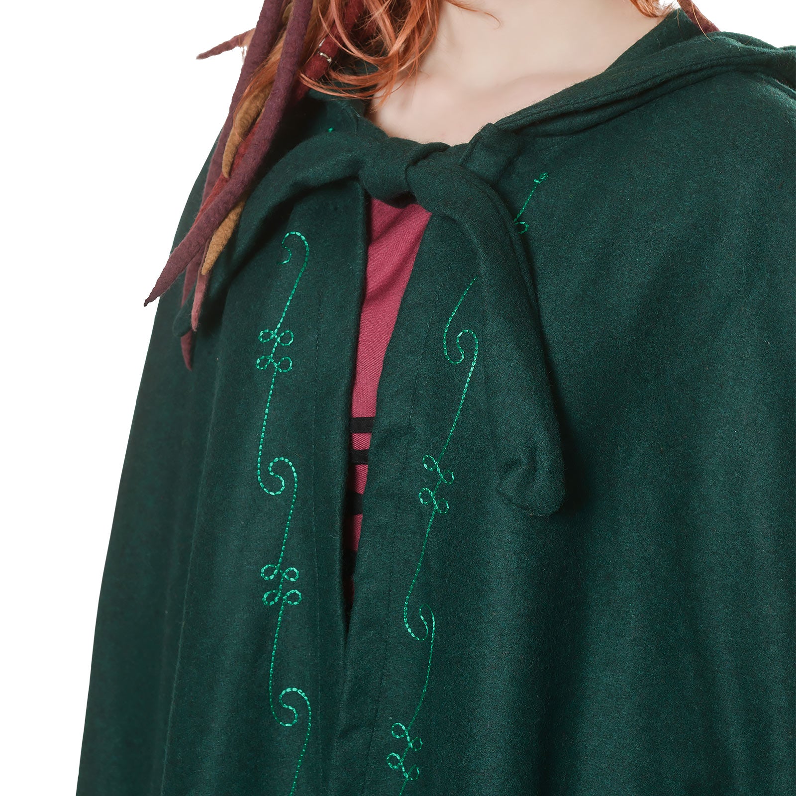 Product image Medieval Cloak with Hood and Embroidery Green