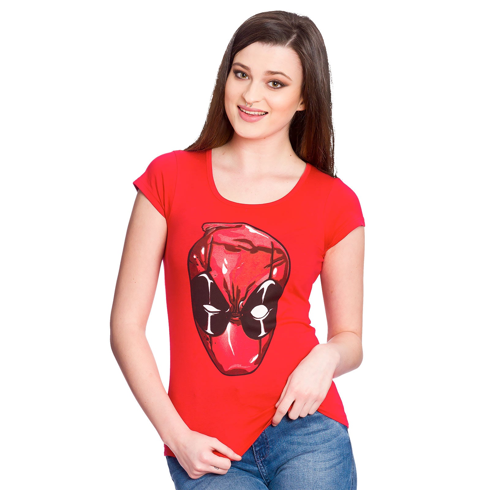 Product image Deadpool - Head Girlie Shirt red