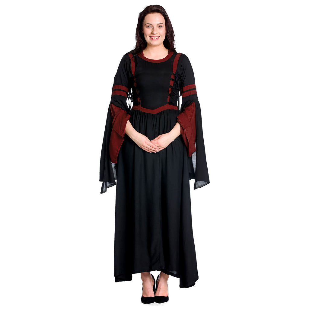 Product image Medieval Hooded Dress Isolde Black-Red