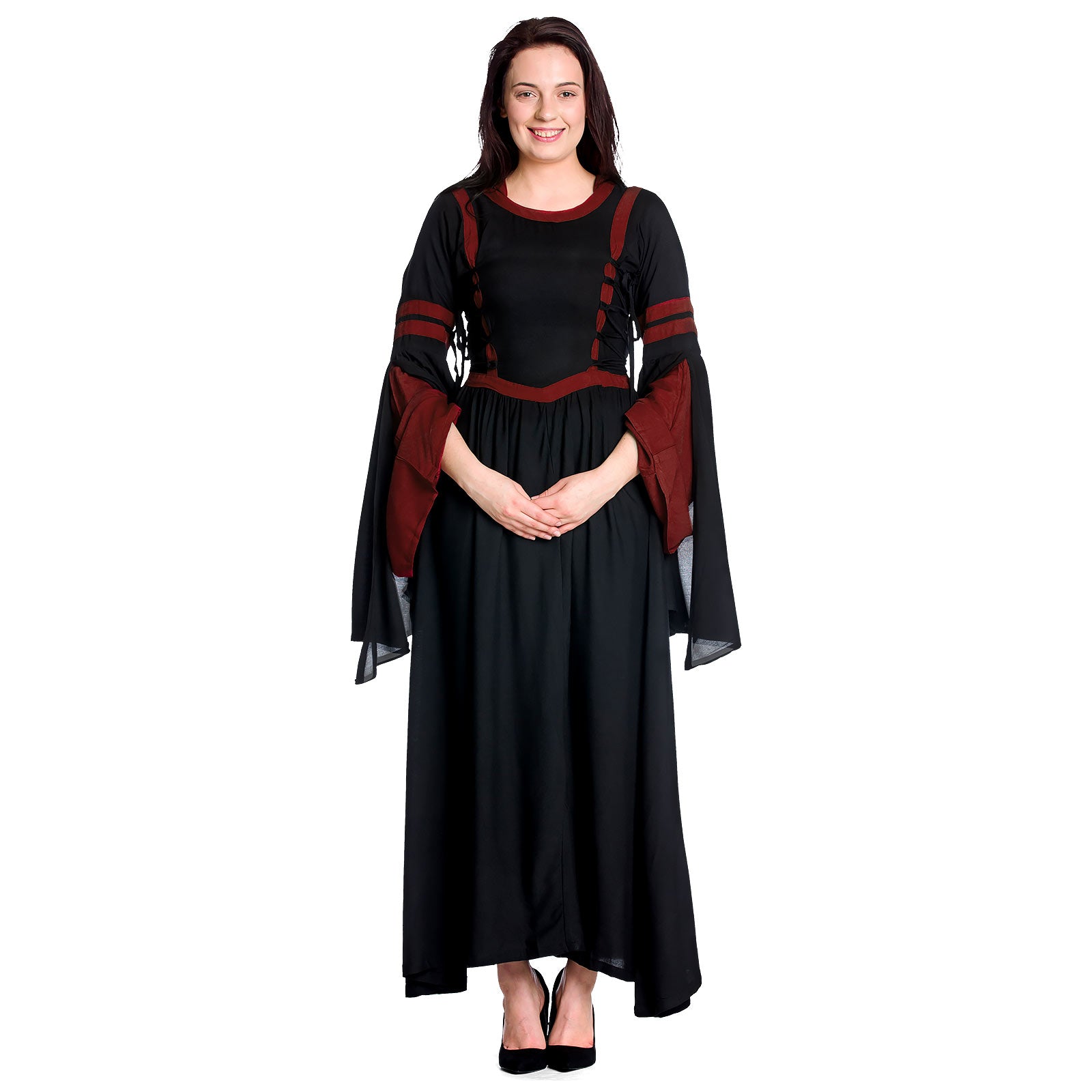 Product image Medieval Hooded Dress Isolde Black-Red