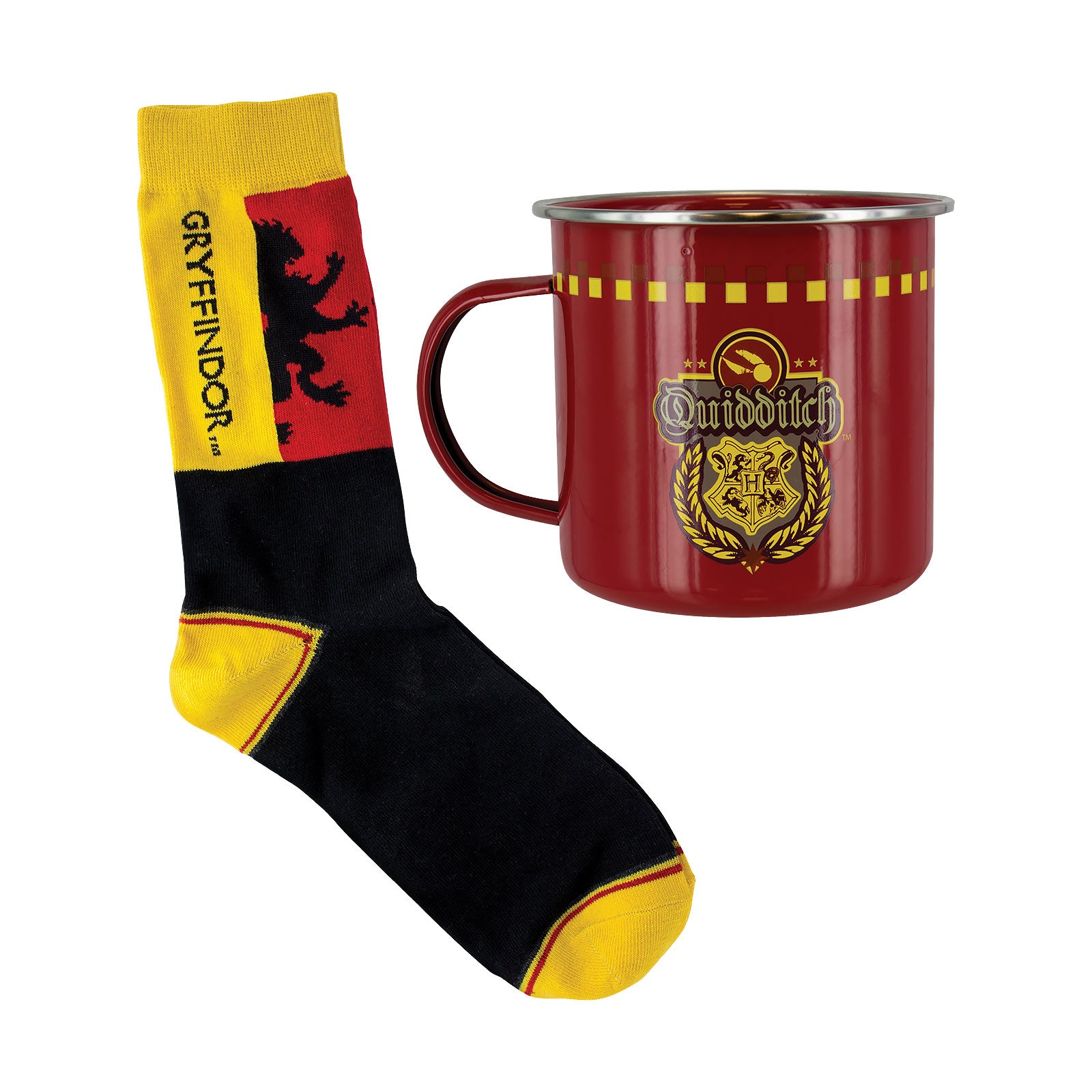Product image Harry Potter - Gryffindor Quidditch Socks and Enamel Mug