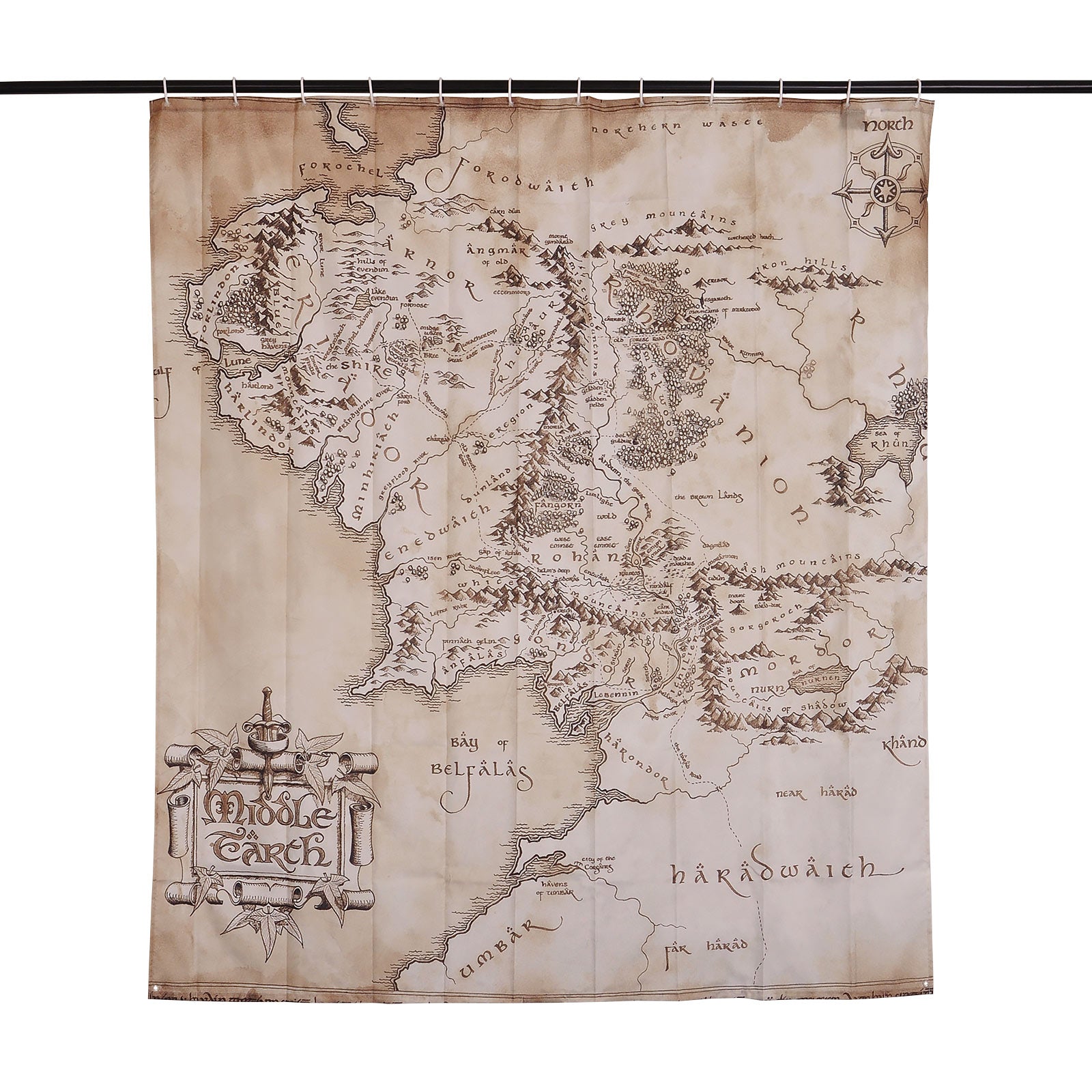 Product image The Lord of the Rings - Middle-earth Map Shower Curtain