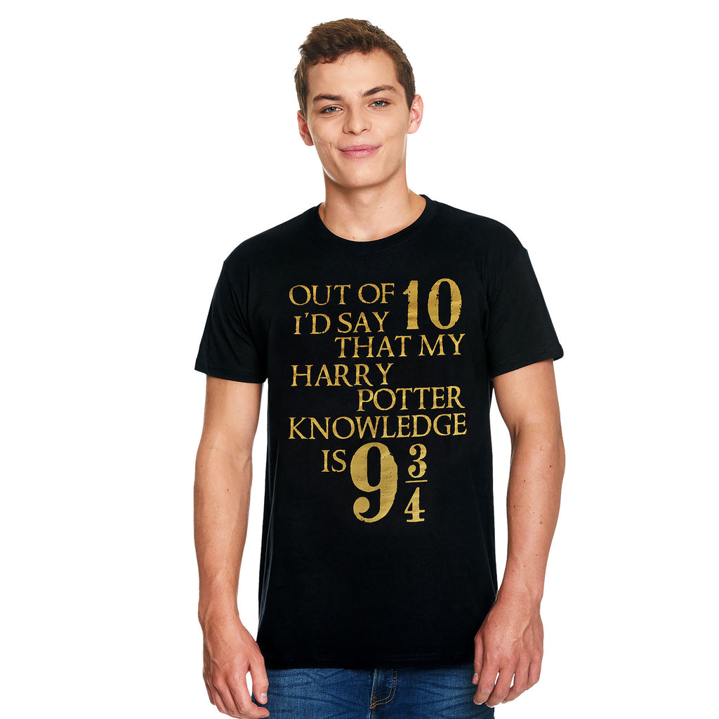 Product image Harry Potter - Knowledge 9 3/4 Out of 10 T-Shirt Black
