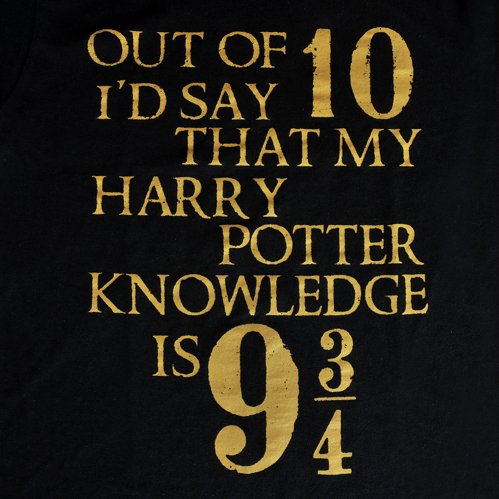 Product image Harry Potter - Knowledge 9 3/4 Out of 10 T-Shirt Black