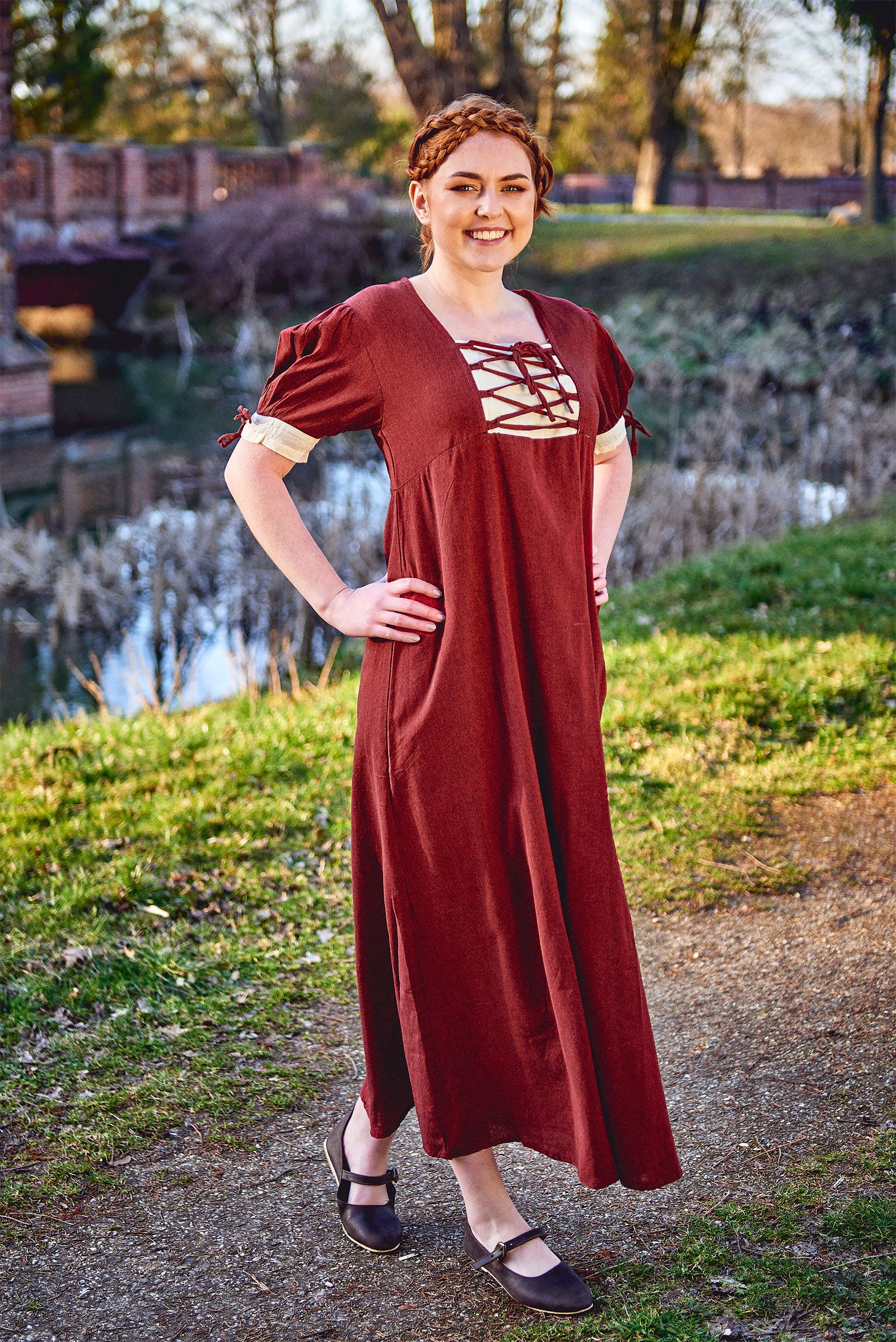 Product image Medieval Summer Dress Lysa Red-Beige