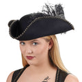 Product image Tricorn with pearl border and feather black