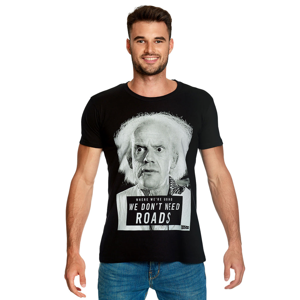Product image Back to the Future - Doc Brown We Don't Need Roads T-Shirt Black