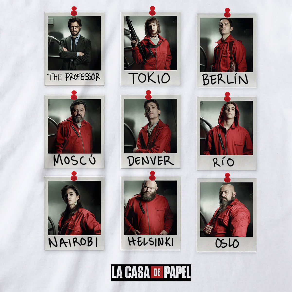 Product image Money Heist - Polaroid T-Shirt white