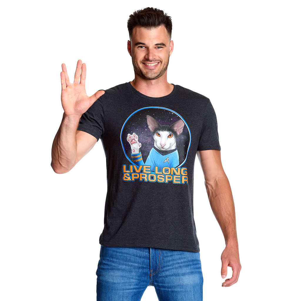 Product image Star Trek - Cat Spock Live Long and Prosper T-Shirt grey