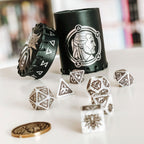 Product image Witcher - Geralt White Wolf RPG Dice Set 7pcs with Collector's Coin