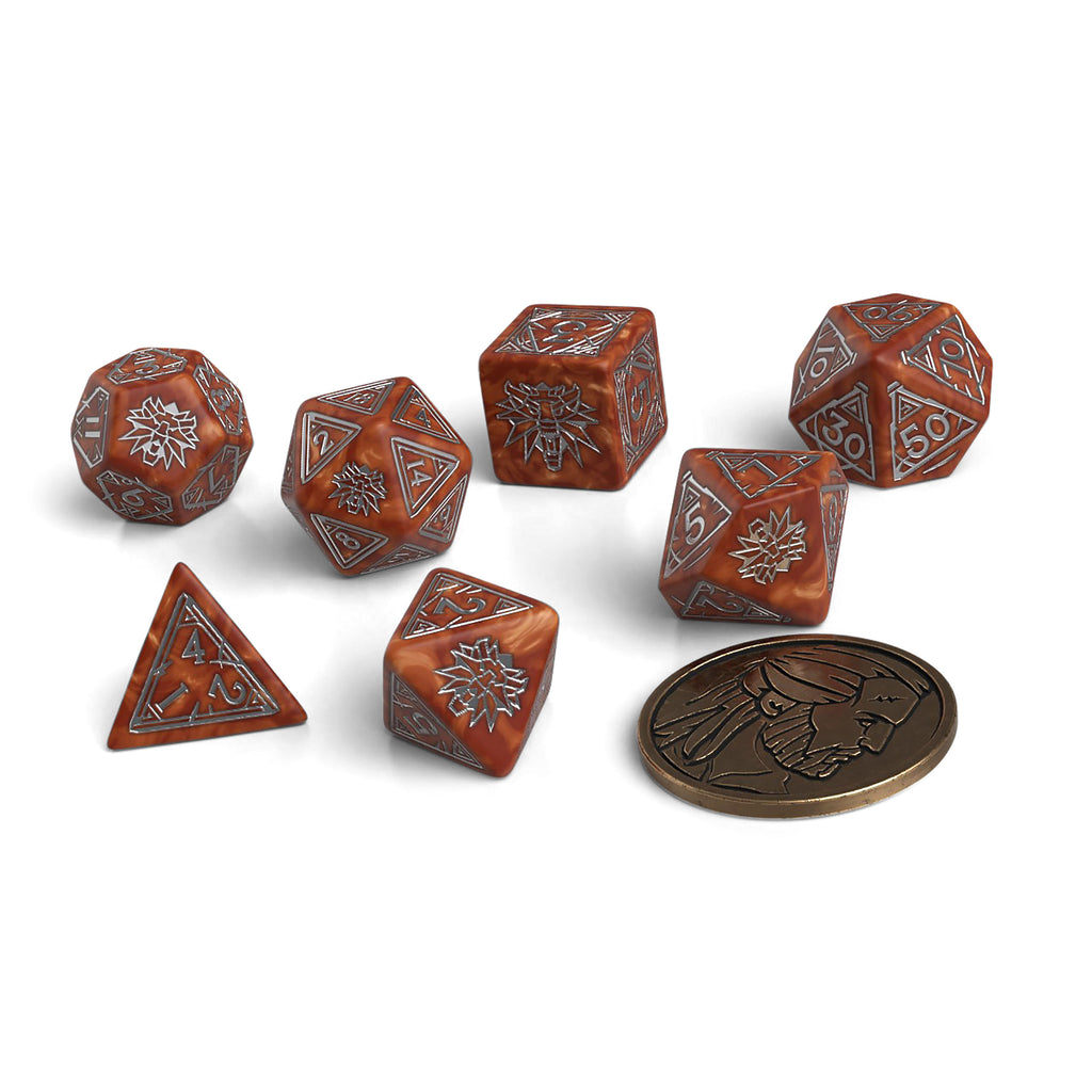 Product image Witcher - Geralt Monster Slayer RPG Dice Set 7pc with Collector's Coin