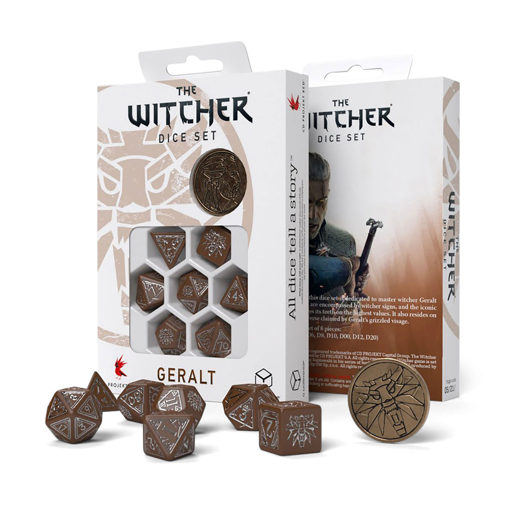 Product image Witcher - Geralt Roach's Companion RPG Dice Set 7pc with Collector's Coin