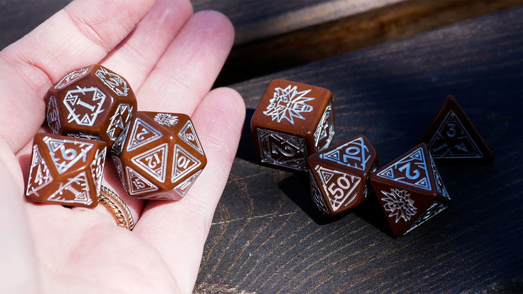 Product image Witcher - Geralt Roach's Companion RPG Dice Set 7pc with Collector's Coin