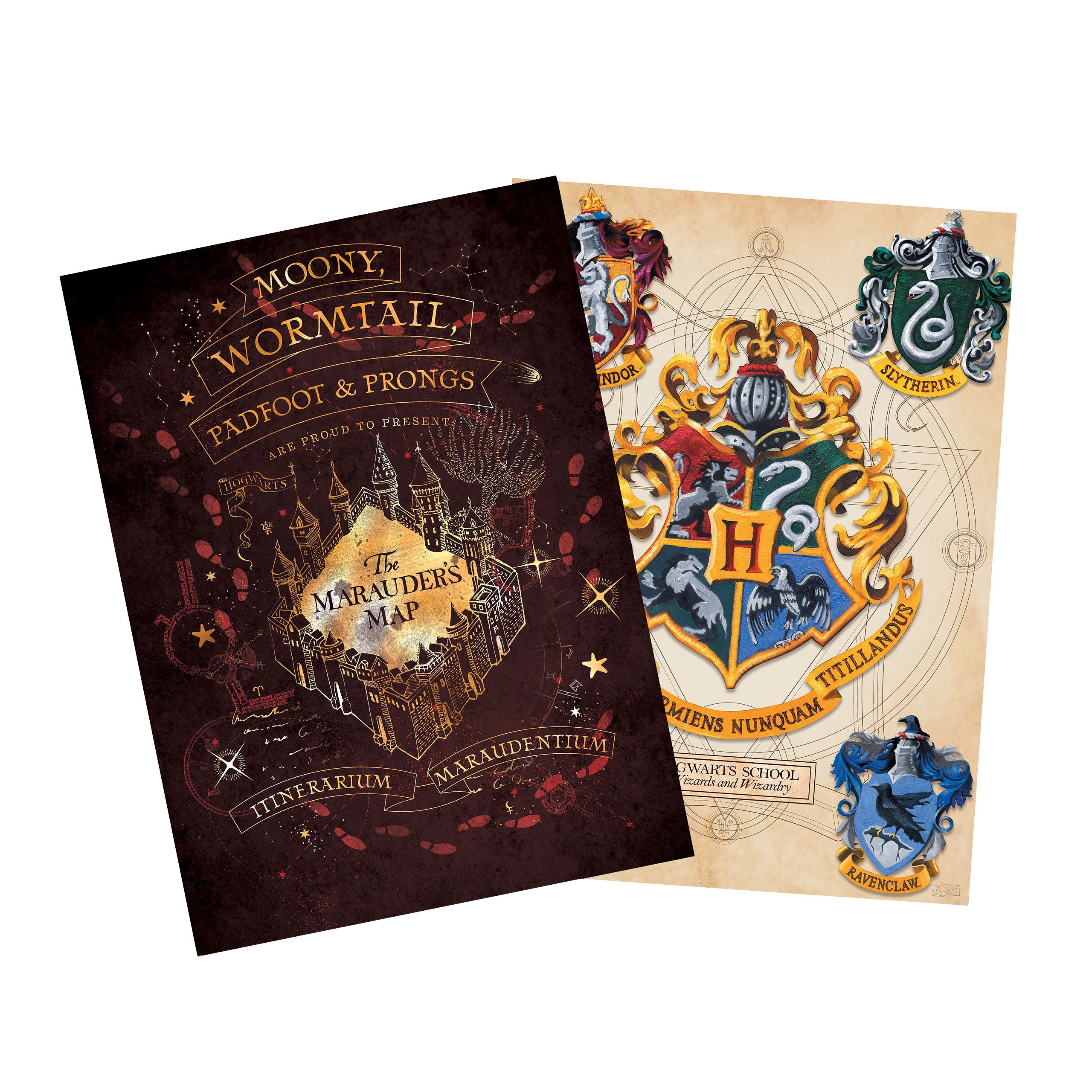 Product image Harry Potter - Hogwarts Crest & Marauder's Map Poster 2-set