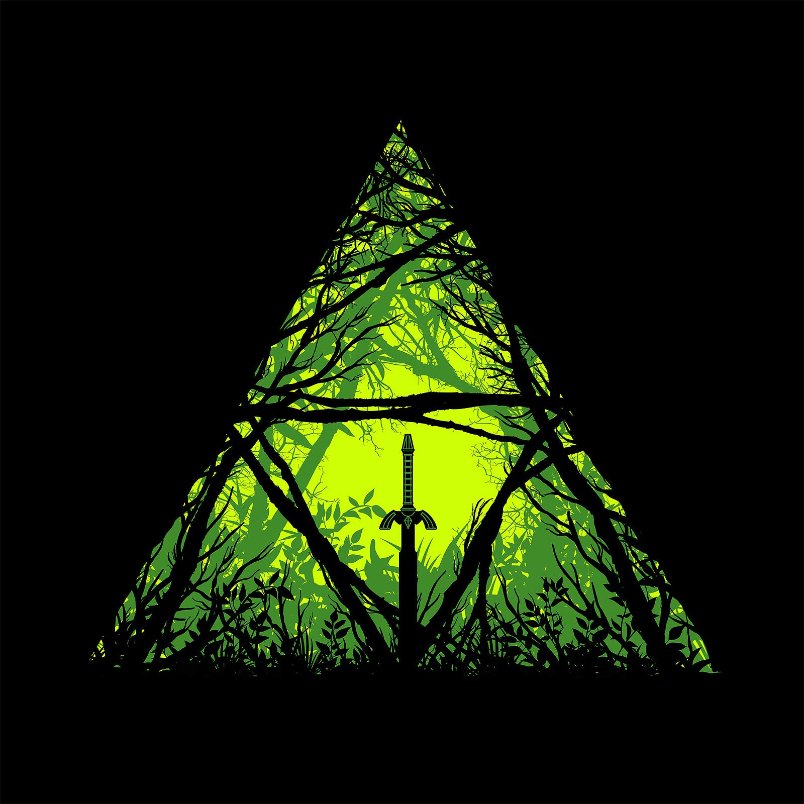 Product image Master Sword in the Forest T-shirt for Zelda Fans Black