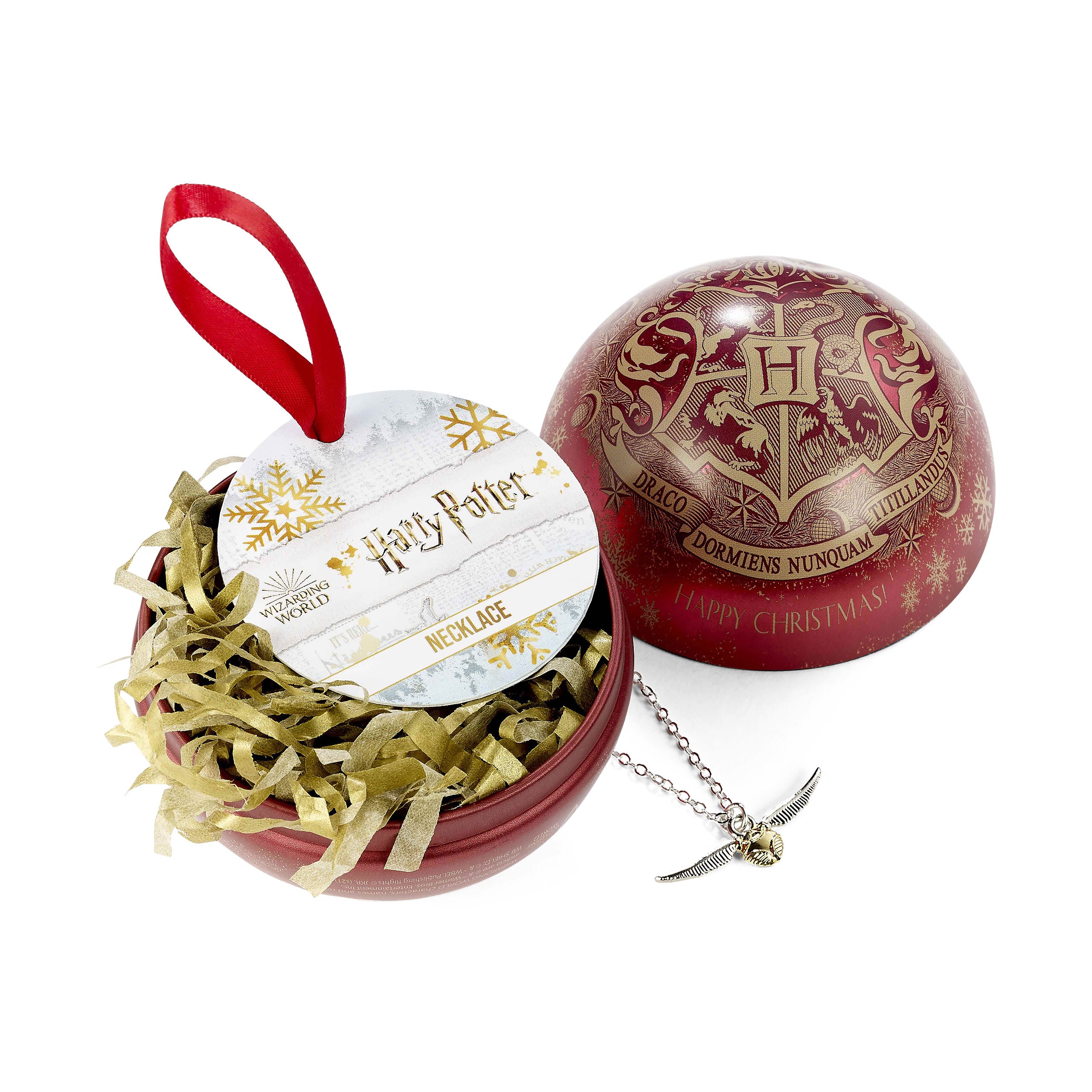 Product image Harry Potter - Hogwarts Crest Christmas Bauble with Snitch Necklace
