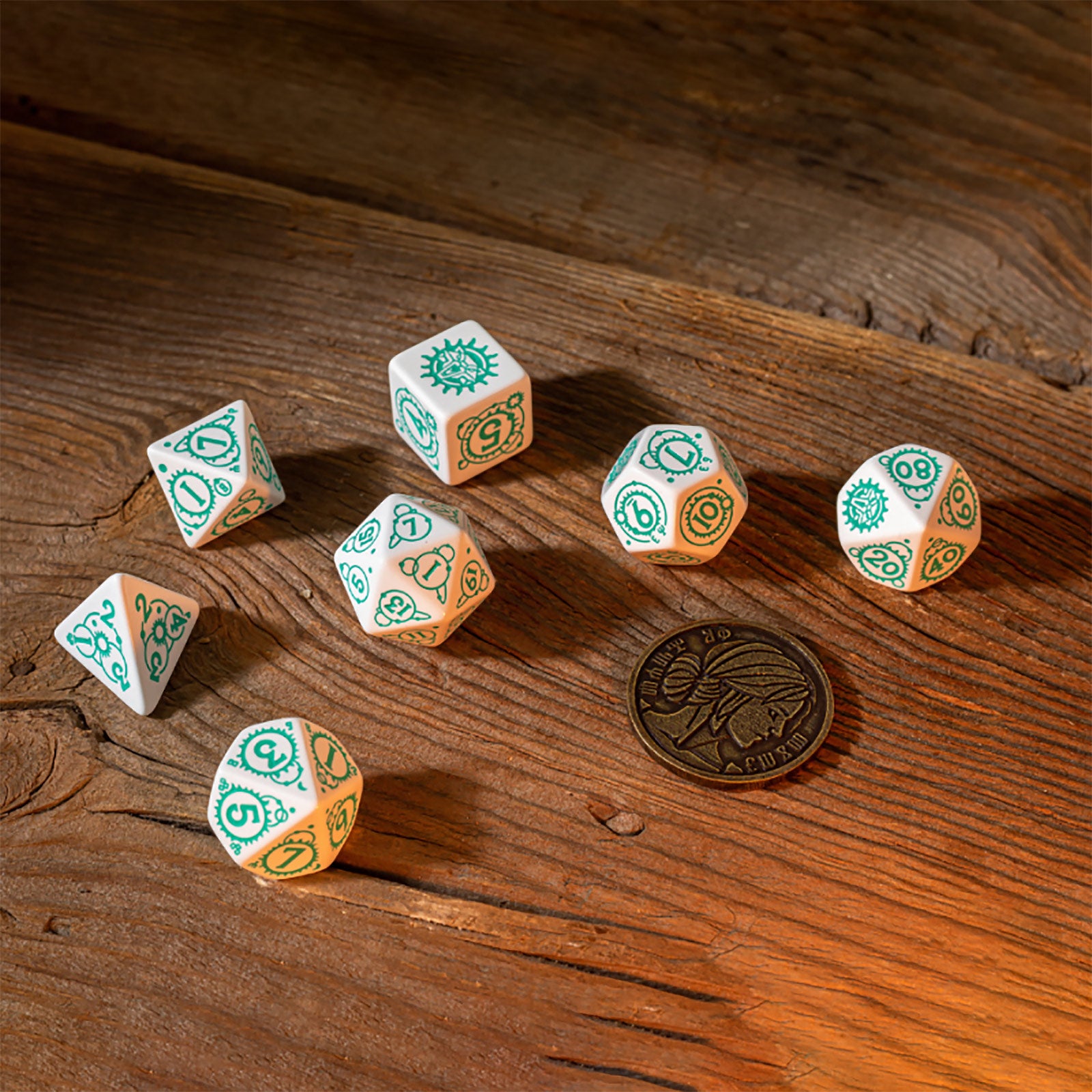 Product image Witcher - Ciri RPG Dice Set 7pcs with Collector's Coin