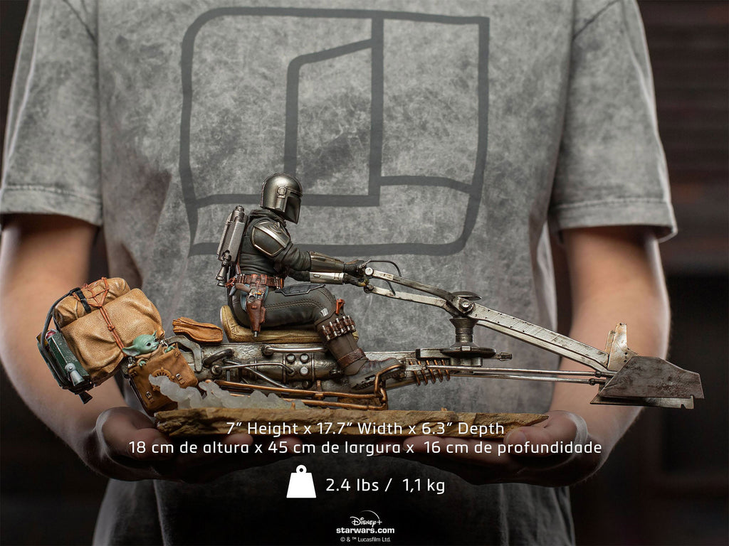 Product image Mando with Speeder BDS Art Scale Deluxe Statue - Star Wars The Mandalorian