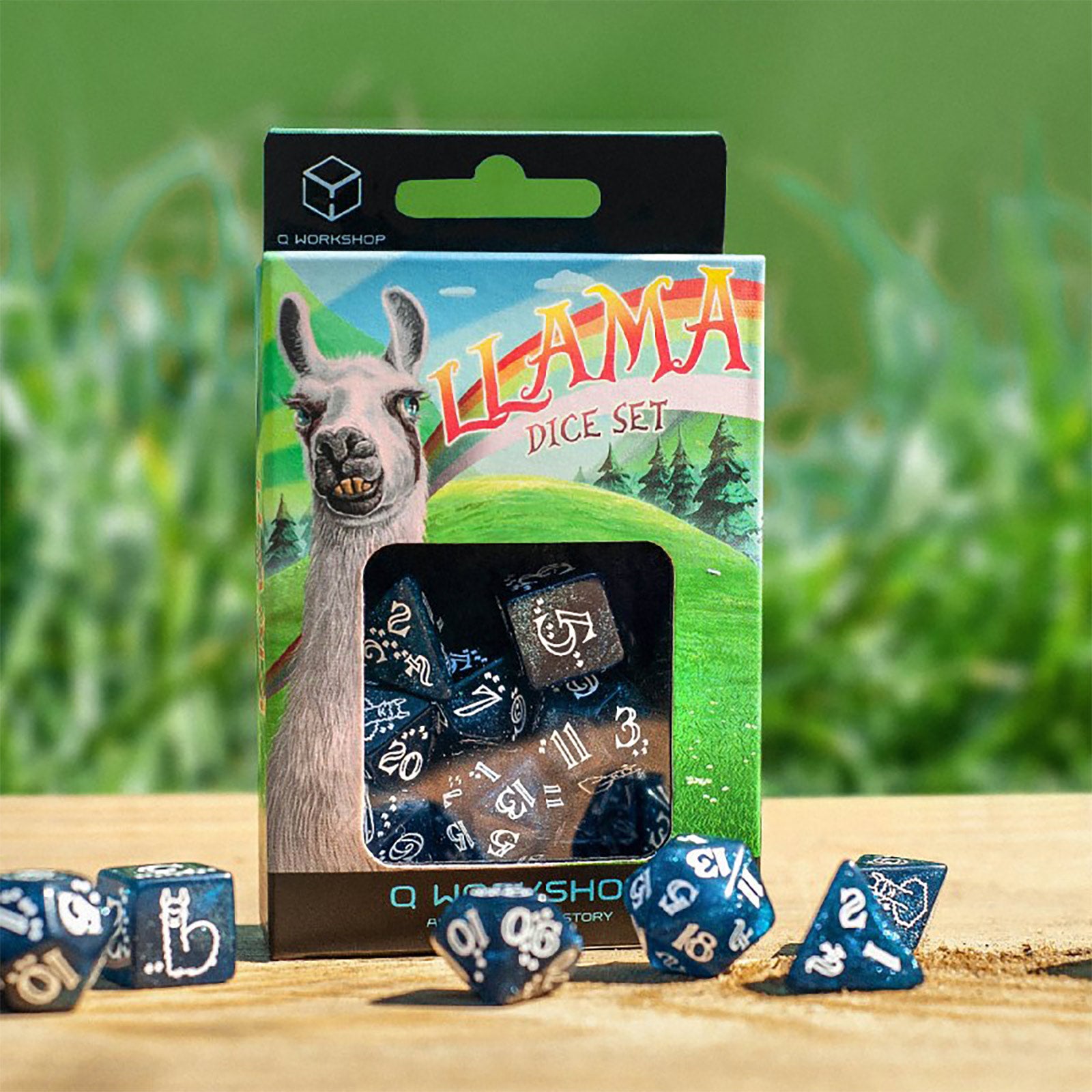 Product image Llama Glitter RPG Dice Set 7pcs