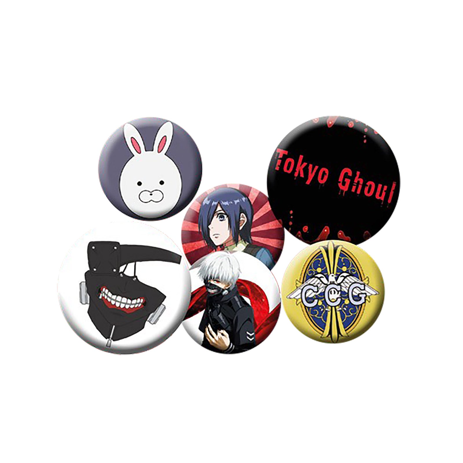 Product image Tokyo Ghoul - Character & Symbol Button 6 Piece Set