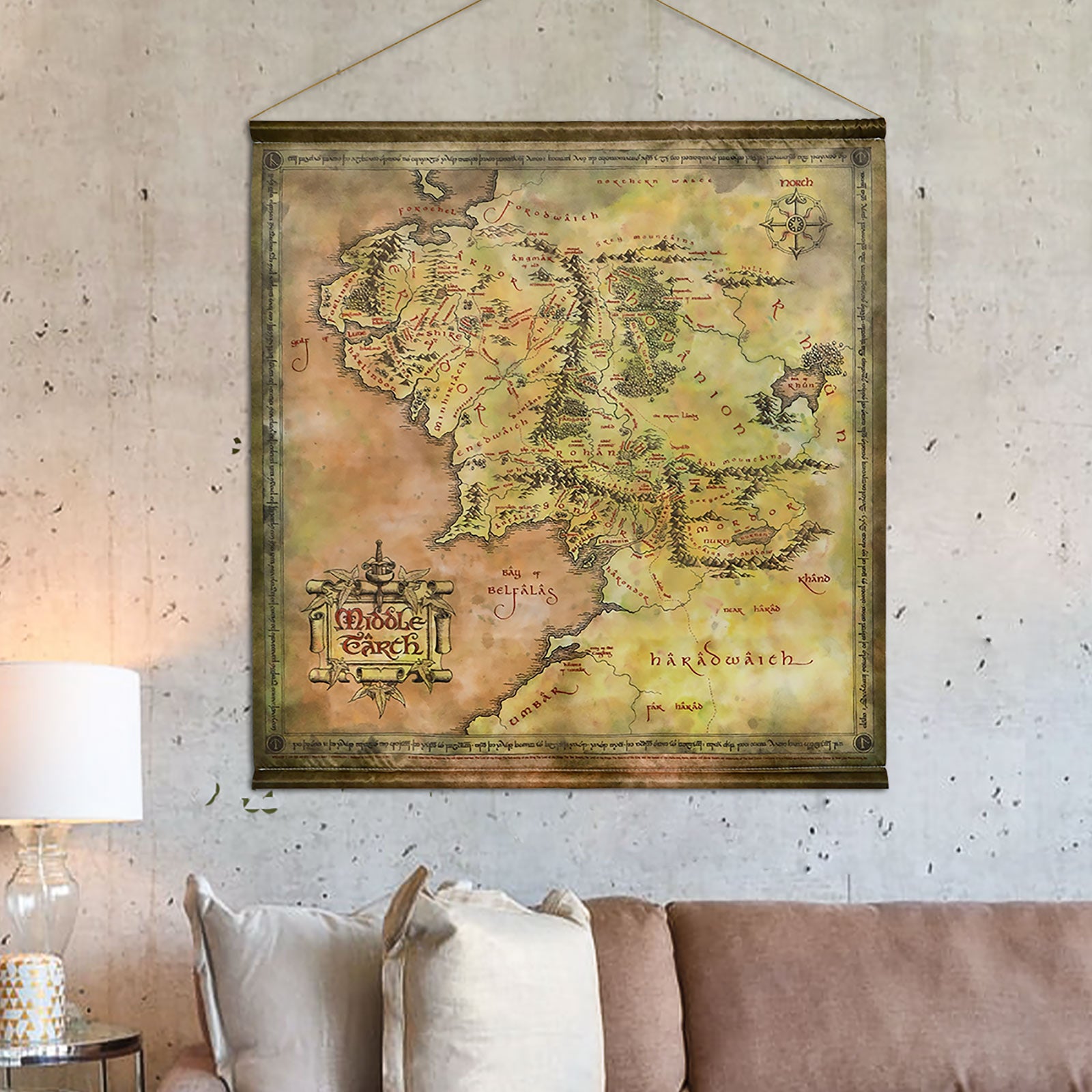 Product image The Lord of the Rings - Middle Earth Map Wall Scroll