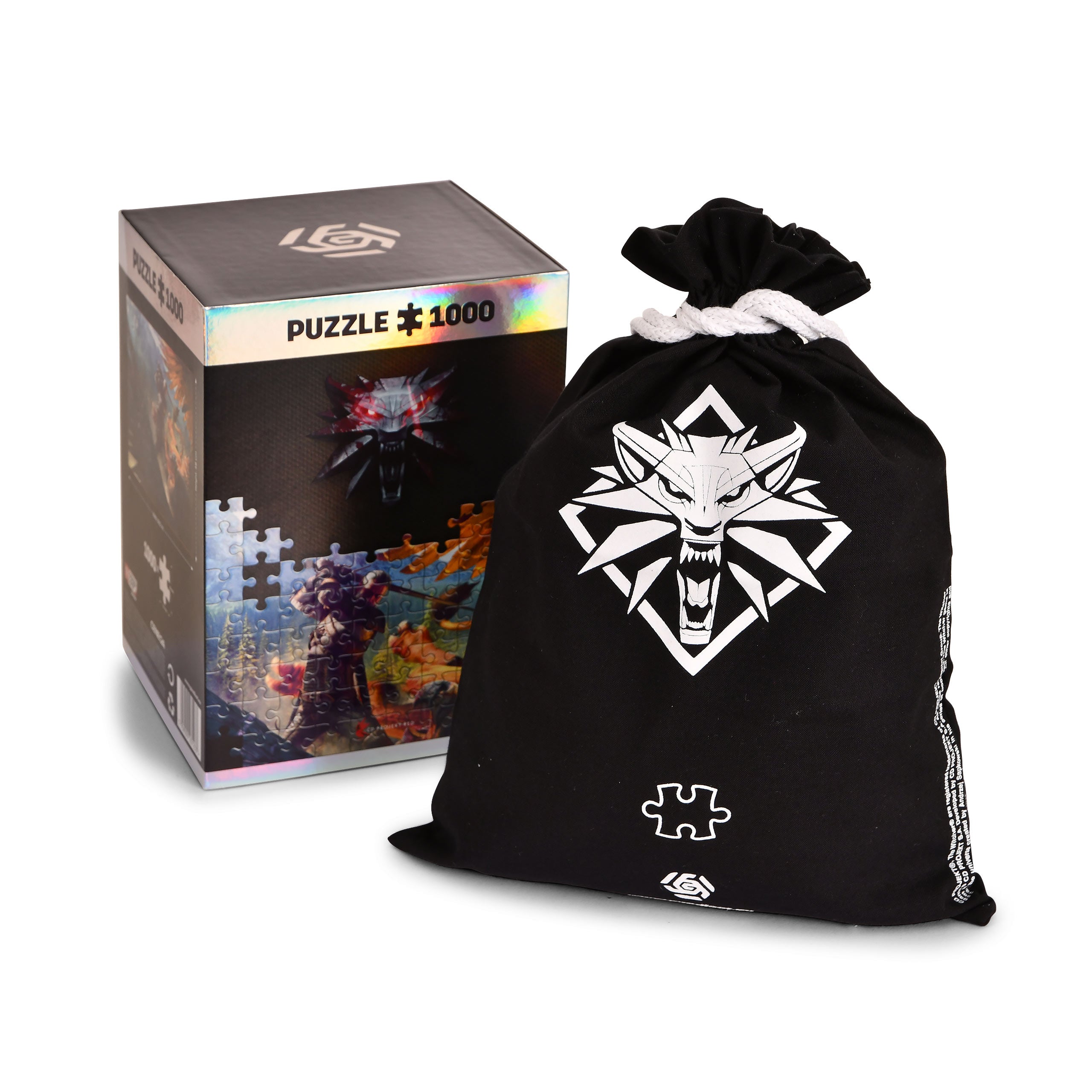 Product image Witcher - Geralt vs. Griffin Puzzle with Logo Fabric Bag