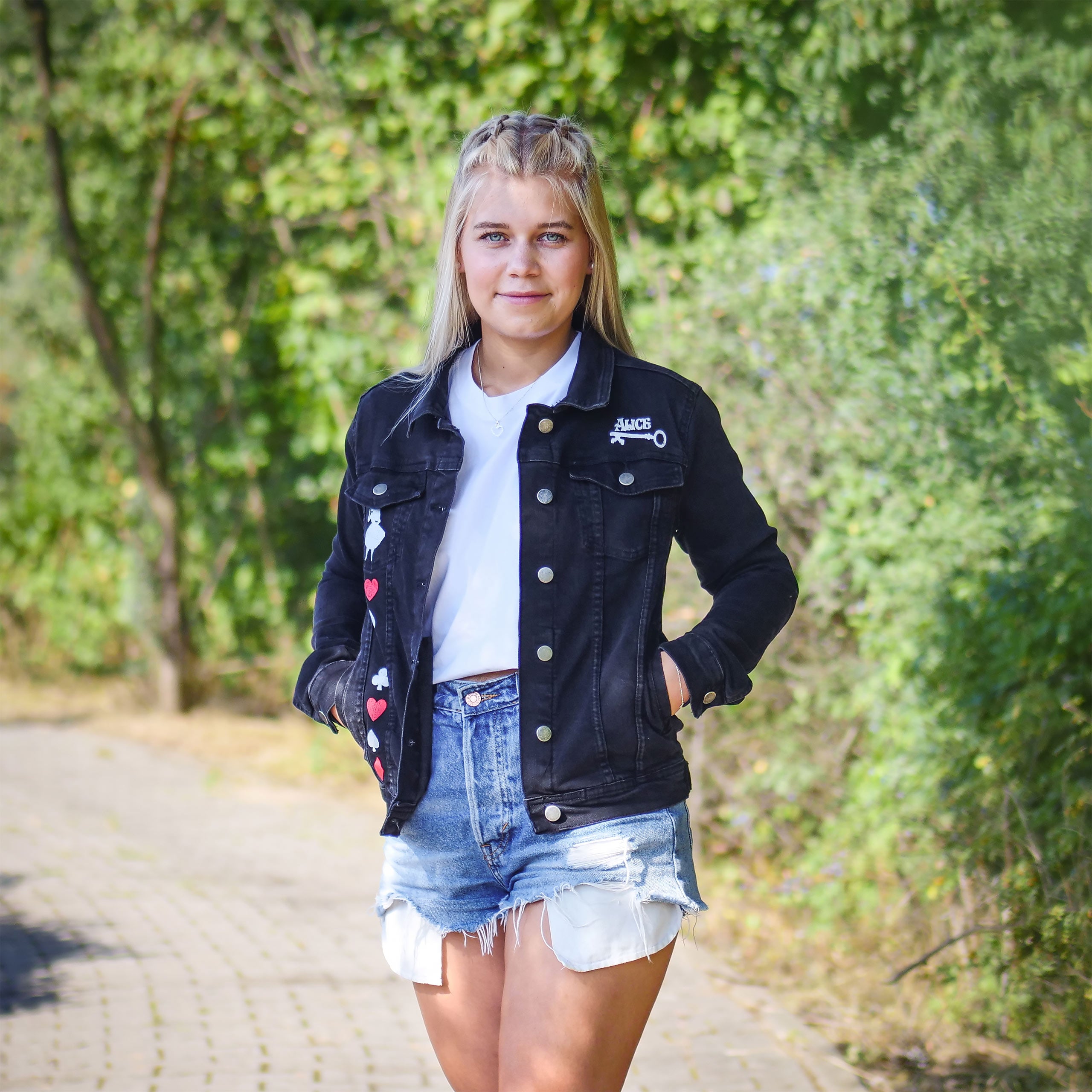 Product image Alice in Wonderland - World Of My Own Denim Jacket Ladies Black