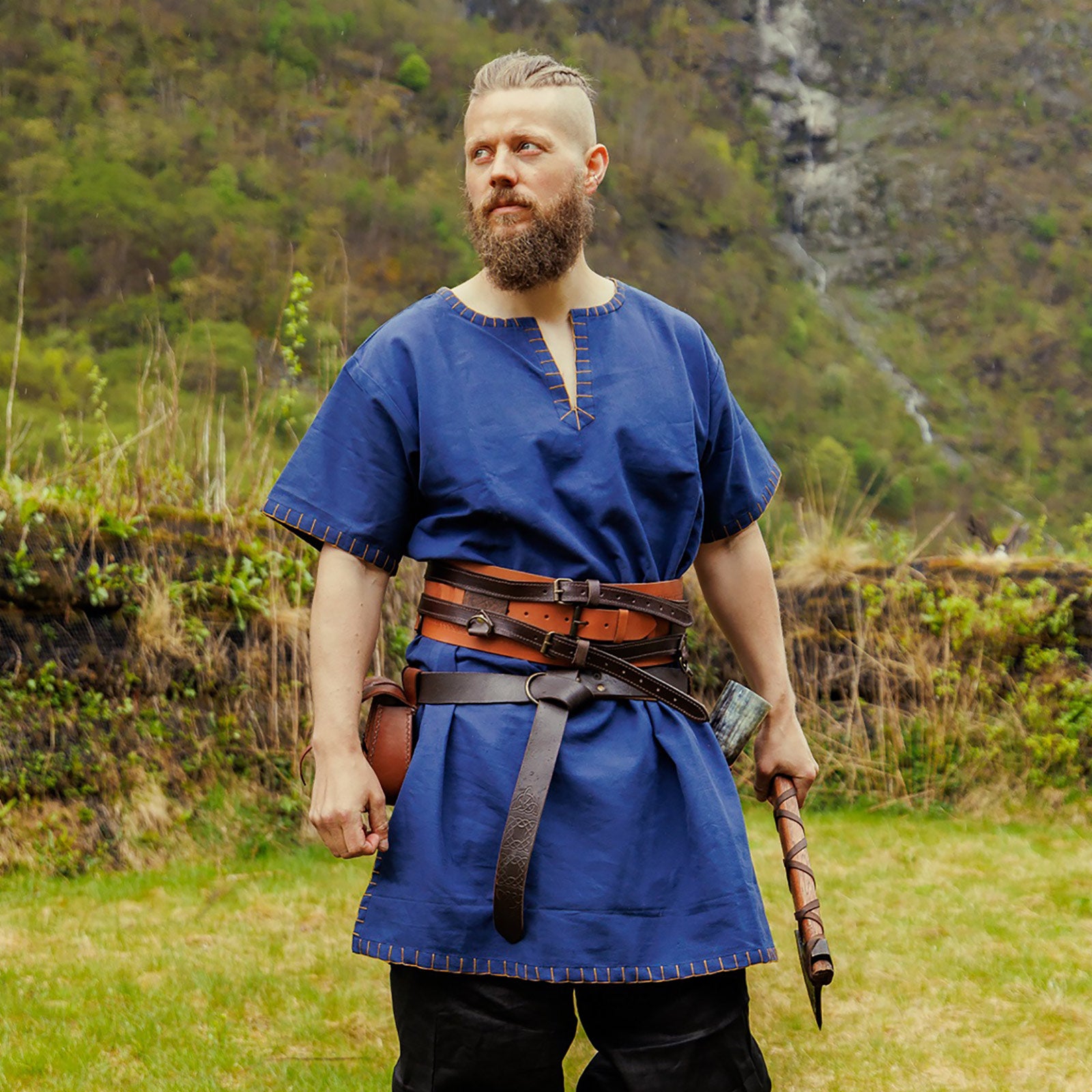 Product image Medieval tunic short sleeve Theobald blue