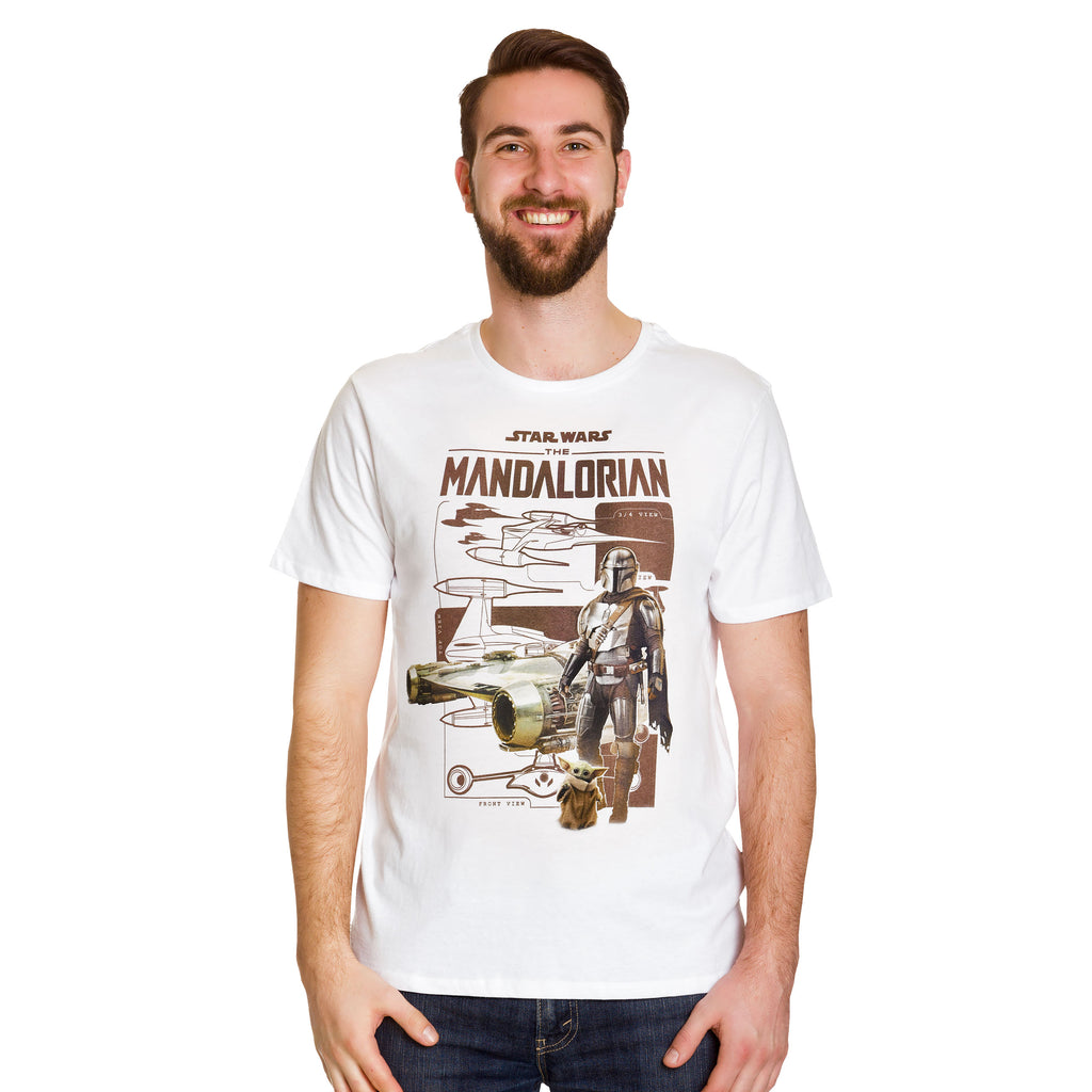 Product image Grogu and Mandalorian T-Shirt white - Star Wars The Mandalorian