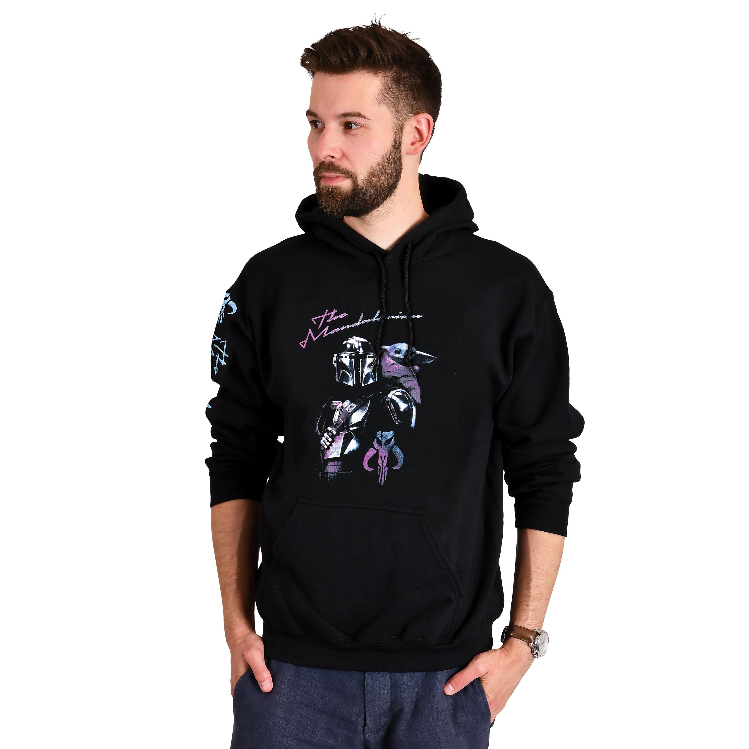 Product image Mando and Grogu Hoodie Black - Star Wars The Mandalorian