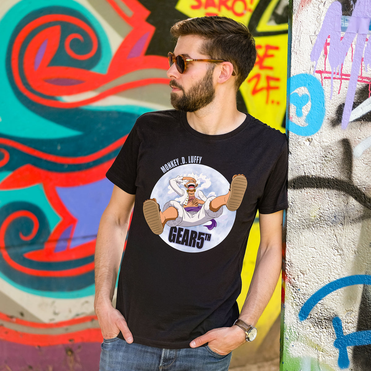 Product image One Piece: Gear 5 - Monkey D. Luffy T-Shirt Black