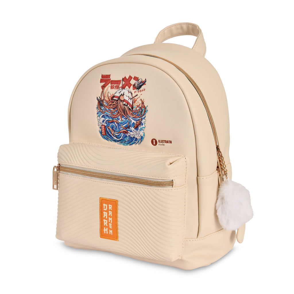 Product image Ilustrata - Dark Ramen Backpack with Pom Pom Pendant beige