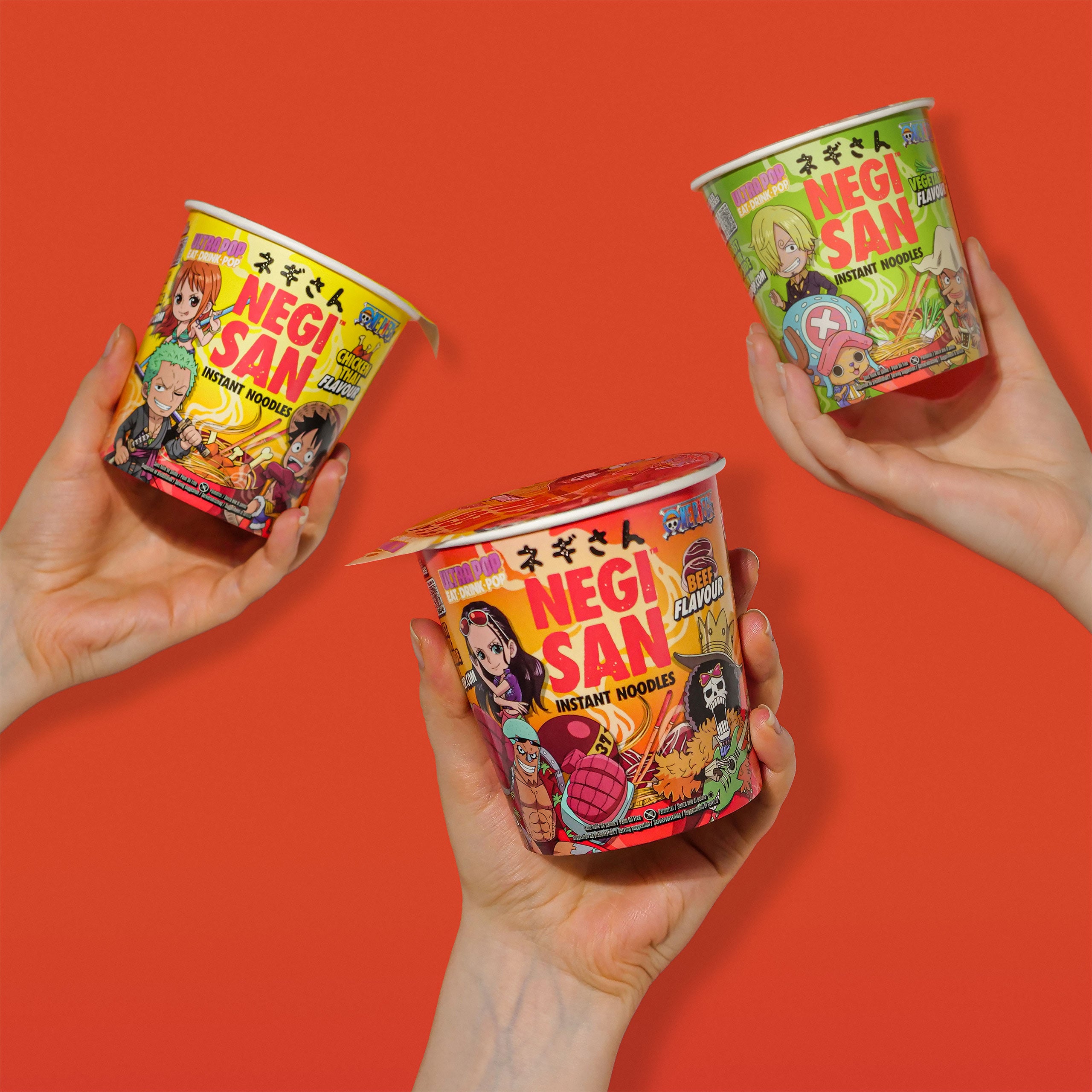 Product image One Piece Ramen - Luffy, Zoro and Nami Chicken Thai Instant Noodles