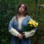 Product image Medieval dress with hand embroidery blue