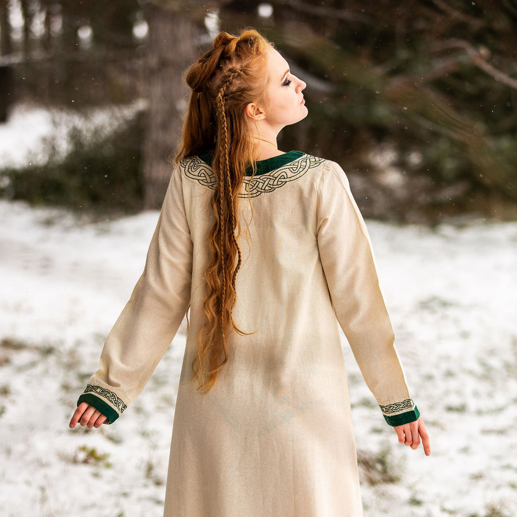 Product image Medieval Dress with Embroidery Beige-Green