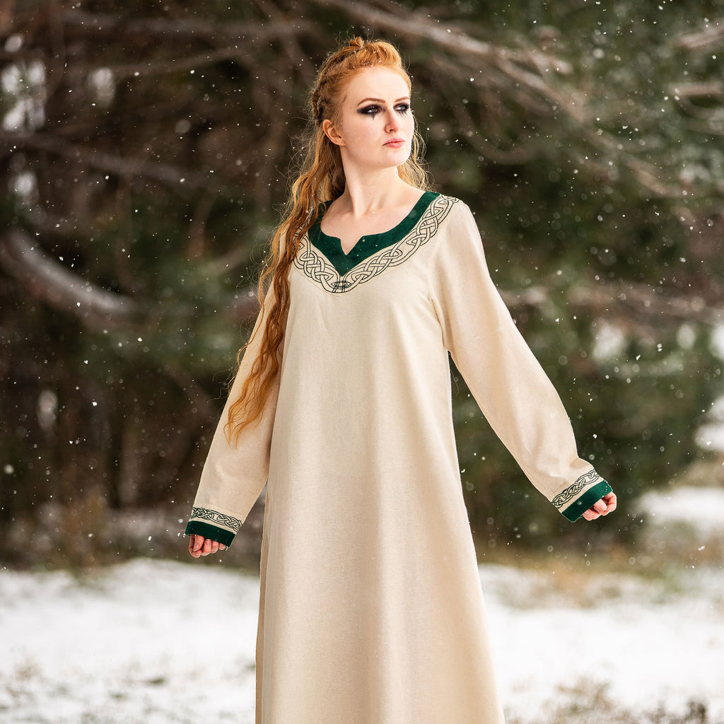 Product image Medieval Dress with Embroidery Beige-Green
