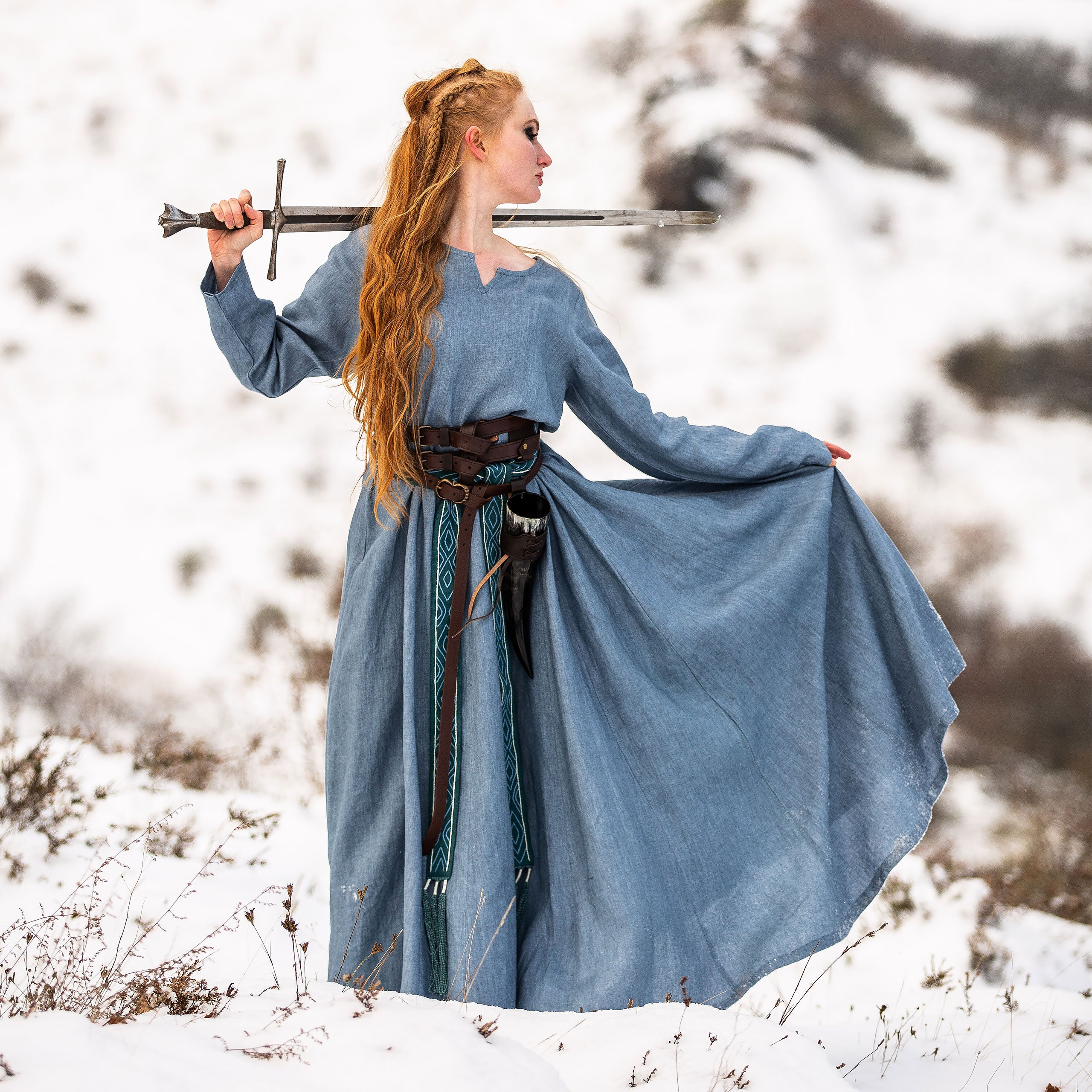 Product image Medieval Dress Linen Blue