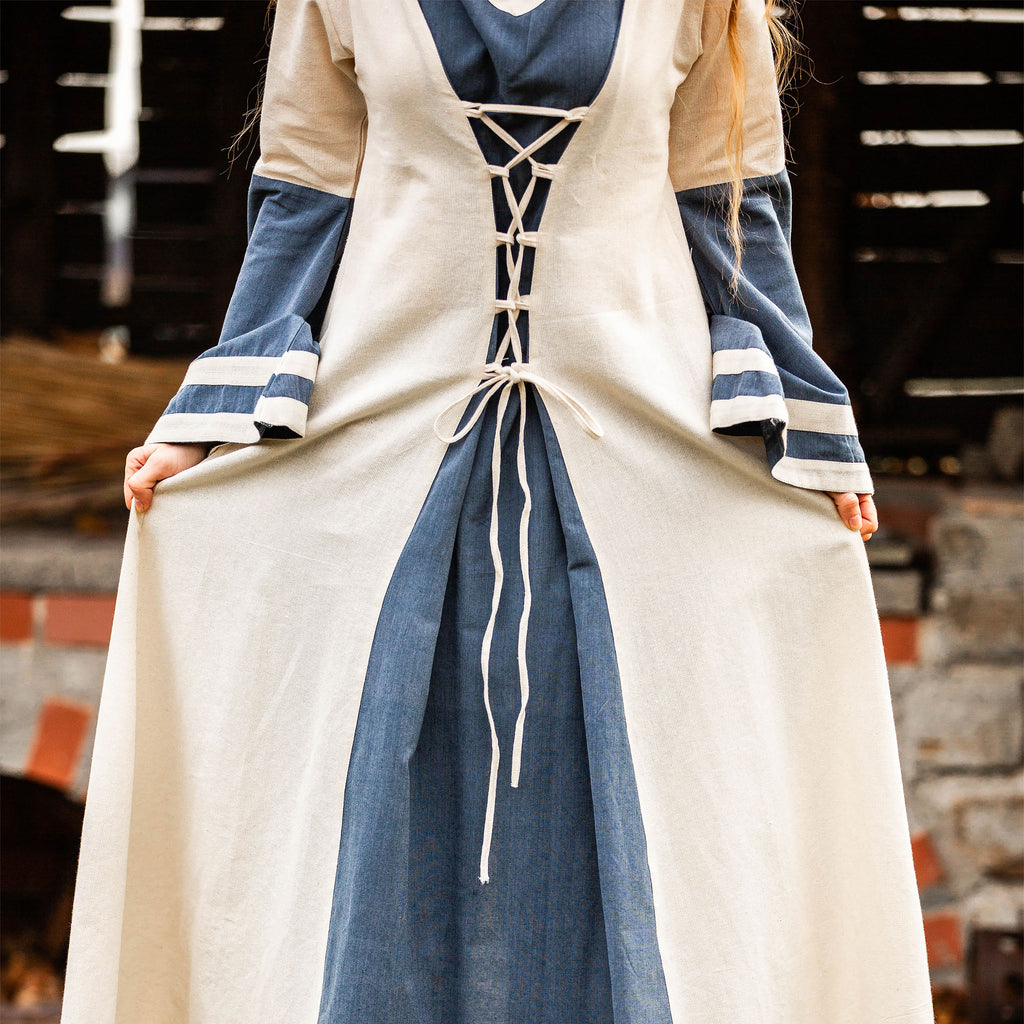 Product image Medieval dress with trumpet sleeves blue-natural
