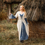 Product image Medieval dress with trumpet sleeves blue-natural